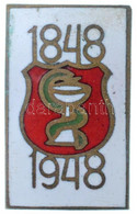 1948. Gyógyszerész Br, Zománcozott Jelvény, A Szabadságharc 100. évfordulójára (12,5x20,5mm) T:2 - Non Classés