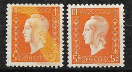 France Dallay N° 707 Et 707a  Impression Défectueuse  Neufs *  * TB= MNH VF  - Unused Stamps