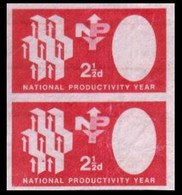 GREAT BRITAIN 1962 Industry Production NPY 2½d OVPT.IMPERF.PAIR ERROR:no Head No Gum - Abarten & Kuriositäten