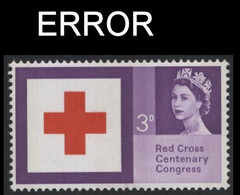 GREAT BRITAIN 1963. Red Cross Queen II 3d  ERROR Phosph. Deeper Shading - Abarten & Kuriositäten