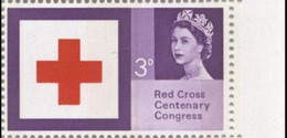 GREAT BRITAIN 1963. Red Cross Queen II 3d  ERROR Phosph. Deeper Shading MARG. - Abarten & Kuriositäten