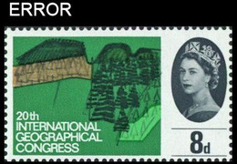 GREAT BRITAIN 1964 IGC Trees 8d ERROR:lawn Bright Green Geography - Plaatfouten En Curiosa