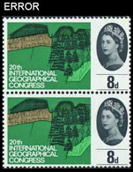GREAT BRITAIN 1964 IGC Trees 8d PAIR ERROR:lawn Bright Green Geography - Errors, Freaks & Oddities (EFOs