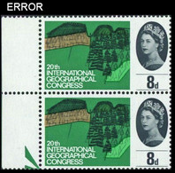 GREAT BRITAIN 1964 IGC Trees 8d MARG.PAIR ERROR:lawn Bright Green Geography - Errors, Freaks & Oddities (EFOs