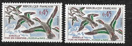 France Dallay N° 1300 Et 1300a Couleur Rouge Décalée "  Huppe"  Neufs *  * TB= MNH VF   - Ongebruikt