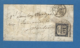 BOUCHES DU RHONE MARSEILLE TAXE 10 1862 - 1859-1959 Lettres & Documents