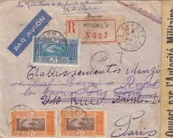 LETTRE. DAHOMEY. 1 MAI 1940. PAR AVION. RECOMMANDE ABOMEY POUR PARIS. BANDE CENSURE - Covers & Documents