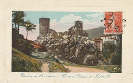 CARTE POSTALE ORIGINALE ANCIENNE COULEUR : LES RUINES DU CHATEAU DE ROCHETAILLEE LOIRE (42) - Rochetaillee