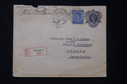 INDES NÉERLANDAISES - Entier Postal + Complément En Recommandé De Semarang En 1911 Pour L 'Italie - L 77358 - India Holandeses