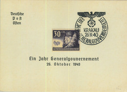 95421  - POLAND General Government - POSTAL HISTORY - SPECIAL CARD : Krakau 1940 - Andere & Zonder Classificatie