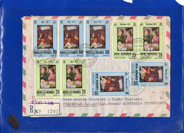 ##(DAN2011)-NOUVELLES HEBRIDES 1971- RTS  Airmail Registered Cover To Christmas Island RTS Return To Sender To Italy - Covers & Documents