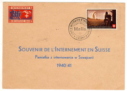 Suisse : Camp D'Internement 1940 : Carte Militaire  - Cachet : Malix - Brieven En Documenten