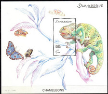 Somalia, 2001, Kameleon, Reptile, Animals, Fauna, Butterflies, MNH, Michel Block 78 - Somalie (1960-...)