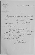 L.A.S. Jules Pelletier, Homme Politique, 1858, - Handtekening