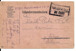 Cachets VON DER ARMEE IM FELDE + 2/XXIII Marschkomp D.I.R. 28 (FELDPOSTKORRESPONDENZ KARTE 1915) - Other & Unclassified