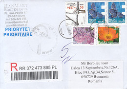 91905- HISRORY, BUTTERFLY, FLOWERS, FINE STAMPS ON REGISTERED COVER, 2020, POLAND - Brieven En Documenten