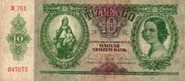 HUNGARY 10 PENGO 1936   P-100   CIRC. - Hongrie