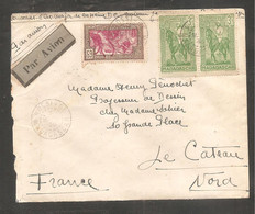 Enveloppe  Oblit   NOSSI  BE   MADAGASCAR  1938   Pour Le CATEAU  NORD - Madagascar (1960-...)