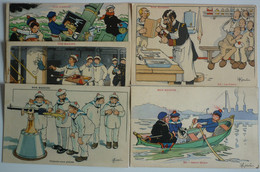 LOT 5 HUMOUR POSTCARDS - WW 1 - NOS MARINS - OUR SAILORS - Humor
