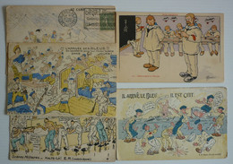 LOT 5 HUMOUR POSTCARD - WW 1 - Humour