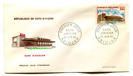 RC 19057 COTE D'IVOIRE N° 236 GARE D'ABIDJAN 1965 FDC 1er JOUR - TB - Ivory Coast (1960-...)