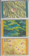 CHINA 2001 FISH JELLYFISH FULL SET OF 3 CARDS - Peces