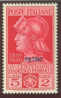 ITALIA COLONIE EGEO PATMO SASS. 12 - 16 NUOVI - Egeo (Patmo)