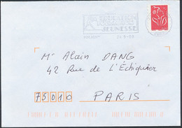 France - Timbre Adhésif YT A49b Seul Sur Lettre Oblitération Flamme - Briefe U. Dokumente