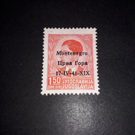 PL2153 REGNO D'ITALIA OCCUPAZIONE 2'' GUERRA MONDIALE MONTENEGRO 1941 FRANCOBOLLI DI JUGOSLAVIA 1,50D. "X" - Montenegro