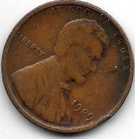 Usa 1 Cent 1909  Vf  Km 132 - 1909-1958: Lincoln, Wheat Ears Reverse