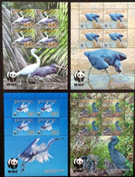 Penrhyn, 2008, Birds, WWF, World Wildlife Fund, Animals, MNH Sheets, Michel 611-614 - Penrhyn