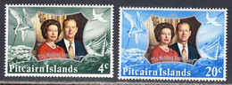 Pitcairn Islands 1972 25th Anniversary, Mint No Hinge, Sc# 127-128 ,SG - Pitcairninsel