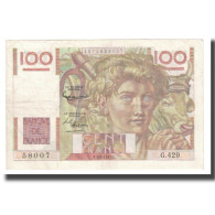 France, 100 Francs, 1952, D AMBRIERES, GARGAM, 1952-02-04, TTB+, Fayette:28.31 - 100 F 1945-1954 ''Jeune Paysan''
