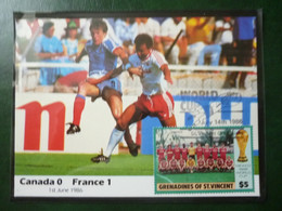 GRENADINES Of ST VINCENT 1986 MEXICO FOOTBALL WORLD CUP FDC CARD With STAMPS - Ploufragan