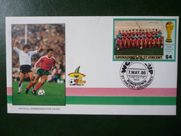 GRENADINES OF ST VINCENT 1986 MEXICO FOOTBALL WORLD CUP FDC COVER With STAMPS - Ploufragan