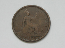 1 One Penny 1871  VICTORIA  Great Britain - Grande Bretagne  ***** EN ACHAT IMMEDIAT ***** - D. 1 Penny