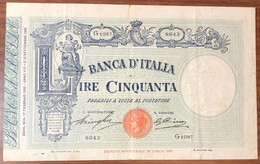 50 Lire Matrice Fascio 17 02 1930 Q.bb Naturale Forellino Centrale Ma Bella Carta  LOTTO 1761 - 50 Lire