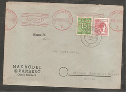 Enveloppe  Oblit  BAMBERG   1947  +  Oblit   " U S  CIVIL  ... KULMBACH " - Autres & Non Classés