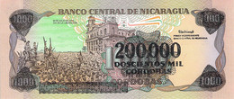 200 000 Doscientos Mil Cordobas  Banknote Nicaragua UNC - Nicaragua