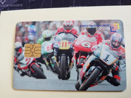 INDONESIA CHIPCARD 100 UNITS    Motor Races       Fine Used Card   **3746 ** - Indonesia