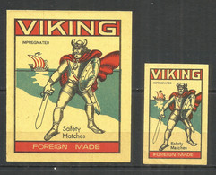 UdSSR Russia 2 Old Export Matchbox Labels Viking - Matchbox Labels