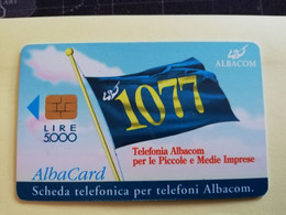 ITALIA CHIPCARD  ALBACARD  5000 LIRE FLAG ALBACOM  CHIP   ** 3754** - Otros & Sin Clasificación