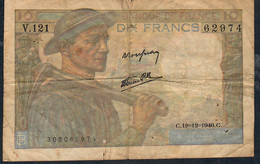 FRANCE P99 = FAY.8.16 10 FRANCS 19.12.1946     VG - Other & Unclassified