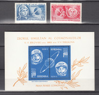 Romania 1963,2V+block,space,aerospace,ruimtevaart,luft Und Raumfahrt,de L'aérospatiale,MNH/Postfris(L3541) - Amérique Du Nord