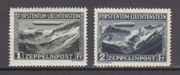 Liechtenstein 1931,2V Set,Mi114/5,zeppelins,zeppeline,zepelines,zeppelin,MLH/Ongebruikt(A3924) - Tripolitania