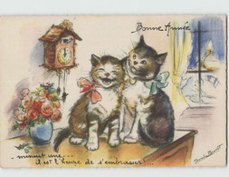 Germaine BOURET (M.D. Paris) Minuit Une ... Il Est L'heure De S'embrasser (chats) - Bouret, Germaine