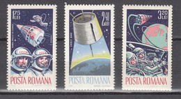 Romania 1965,3V,space,aerospace,ruimtevaart,luft Und Raumfahrt,de L'aérospatiale,MNH/Postfris(A3932) - Amérique Du Nord