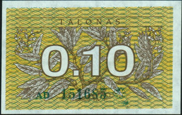 ♛ LITHUANIA - 0,10 Talonas 1991 {Lietuvos Respublika} UNC P.29 A - Lithuania