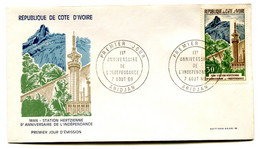 RC 19091COTE D'IVOIRE N° 287 STATION HERTZIENNE DE MAU 1969 FDC 1er JOUR - TB - Ivory Coast (1960-...)