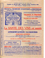 30.GARD.SAINT CESAIRE.54.MALZEVILLE.DOCUMENTATION.LA SANTE DES VINS .CONSERVATEUR JACQUEMIN 18 Bis RUE D'AMANCE. - Non Classés